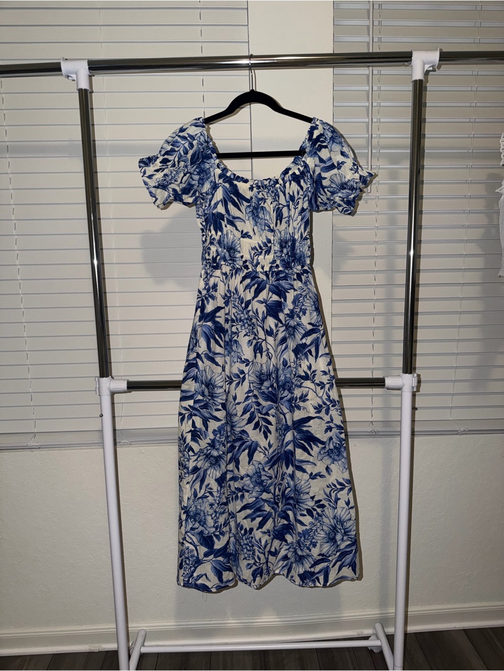 H&M Blue and White Floral Maxi Dress